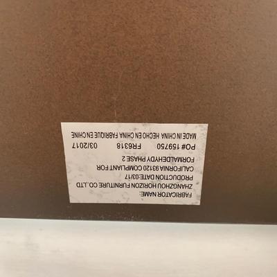 Small Wood Table with Gold Accented Lamp (LR-HS)