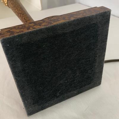 Small Wood Table with Gold Accented Lamp (LR-HS)
