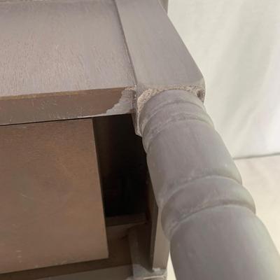 Small Wood Table with Gold Accented Lamp (LR-HS)