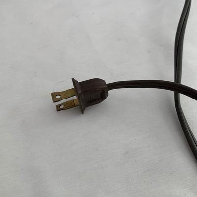 Small Wood Table with Gold Accented Lamp (LR-HS)