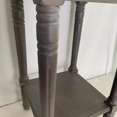 Small Wood Table with Gold Accented Lamp (LR-HS)