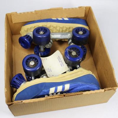 Vintage Nash Indoor Outdoor Adidas Style White Striped Womens Roller Skate Cruisers with Original Box