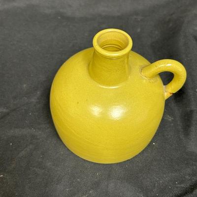 Vintage Mustard Yellow Pottery Jug Bottle Nittsjo 590-AR