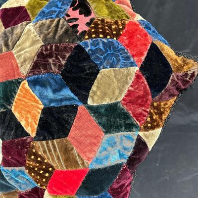 Cool Retro Vintage Patchwork Hexagon Shaped Throw Accent Pillow