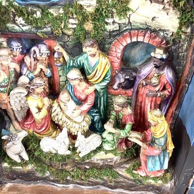 300 Vintage Wood 3D Nativity Triptych