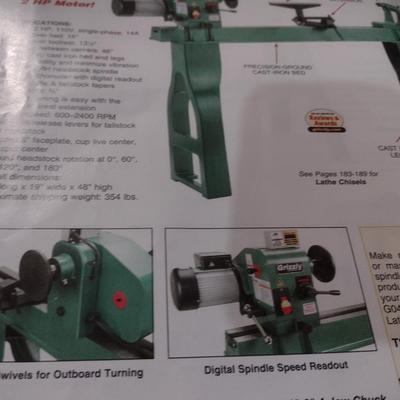 Grizzly Industrial, Inc. Swivel Head Wood Lathe with Digital Readout G0462 and Copy Attachment T2713 New in Box