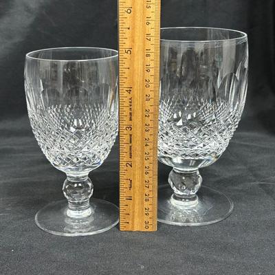 Vintage Waterford Crystal Small Wine Water Goblets Thumbprint and Diamond Cut