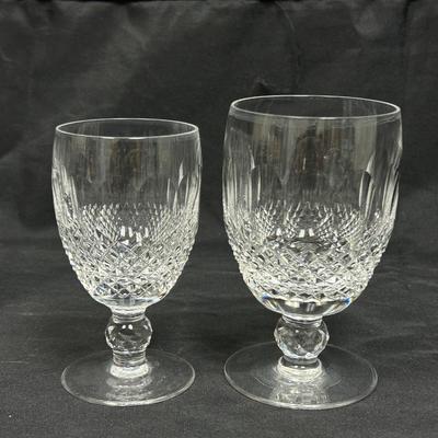Vintage Waterford Crystal Small Wine Water Goblets Thumbprint and Diamond Cut