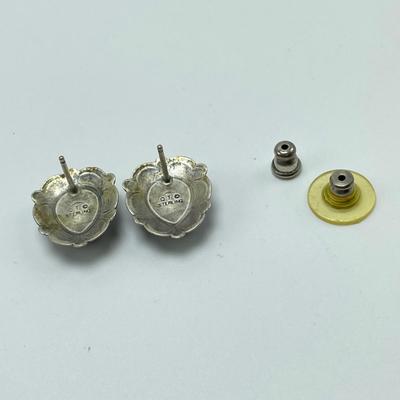 Sterling, Turquoise, Rose Quartz Fashion Earrings (B5-SS)