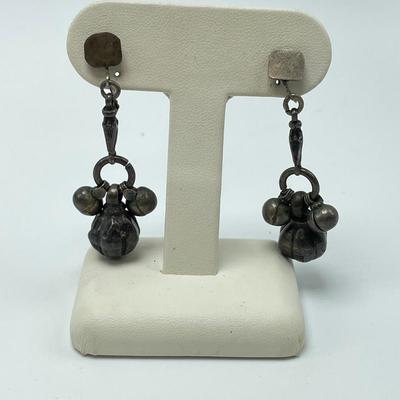 Sterling, Turquoise, Rose Quartz Fashion Earrings (B5-SS)