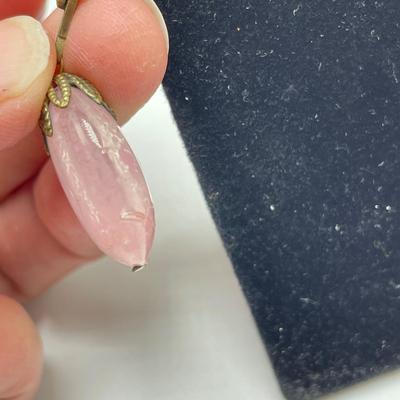 Sterling, Turquoise, Rose Quartz Fashion Earrings (B5-SS)