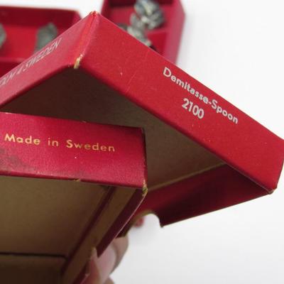 Amsterdam Demitasse Spoon 2100 A.B. Nils-Johan Stockholm Swiss Collector Flatware with Original Box