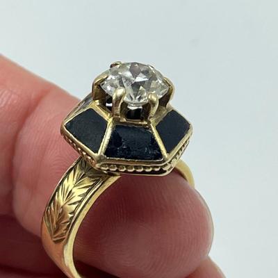 1.7 Carat Diamond, 14K Band with Black Enamel (B4-SS)