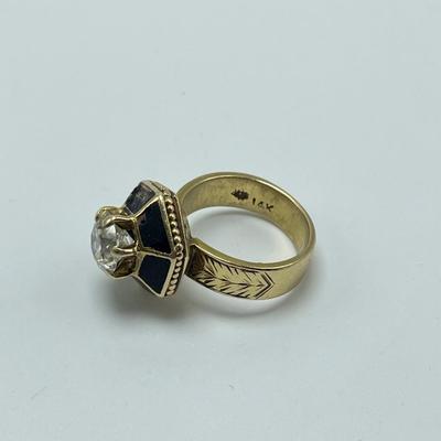 1.7 Carat Diamond, 14K Band with Black Enamel (B4-SS)