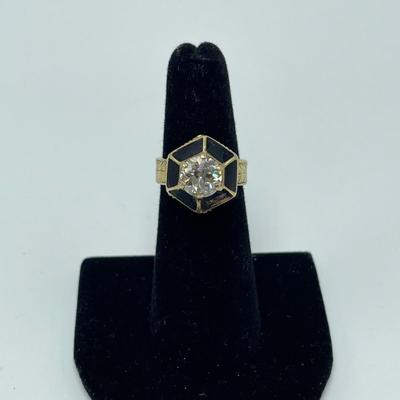 1.7 Carat Diamond, 14K Band with Black Enamel (B4-SS)