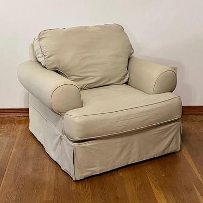 ASHLEY ~ Pair (2) ~ Slip Covered Sofa & Armchair ~ *Read Details