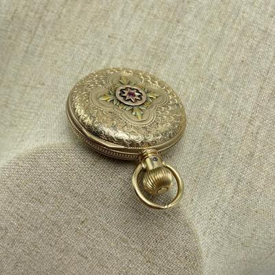 Elgin 14K Pocket Watch with Ruby (B5-SS)