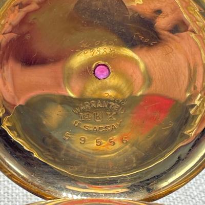 Elgin 14K Pocket Watch with Ruby (B5-SS)