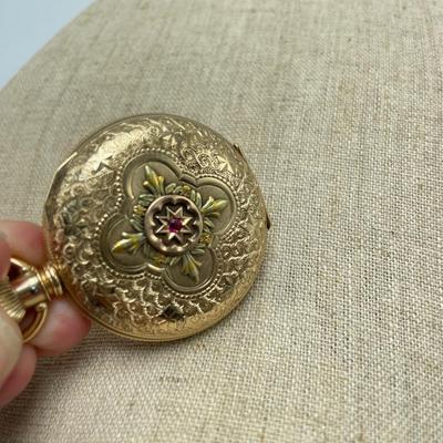 Elgin 14K Pocket Watch with Ruby (B5-SS)