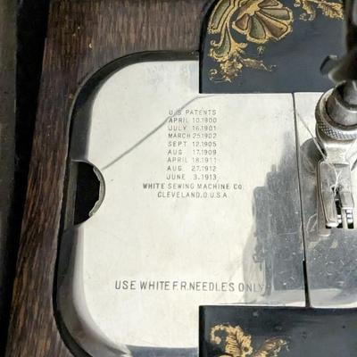 White Rotary Sewing Machine in Original Table 