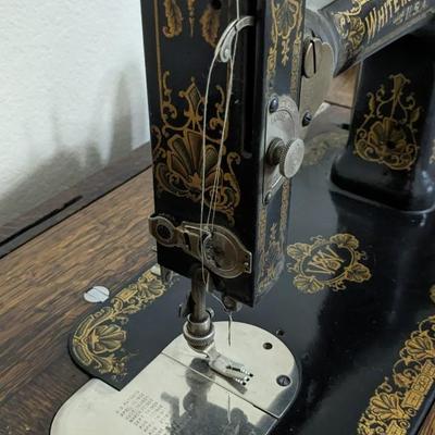 White Rotary Sewing Machine in Original Table 