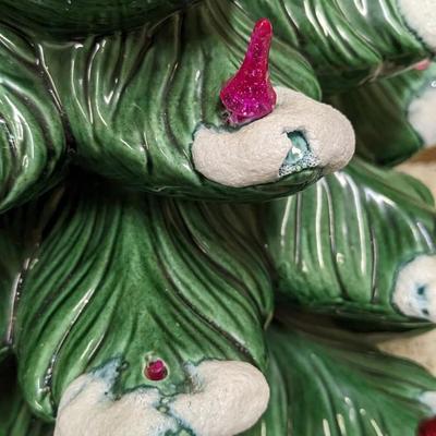 21.5" Flocked Ceramic Christmas Tree