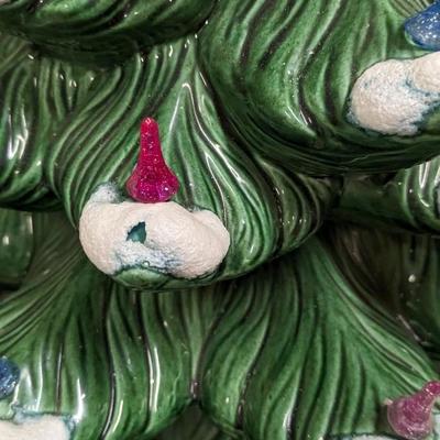 21.5" Flocked Ceramic Christmas Tree
