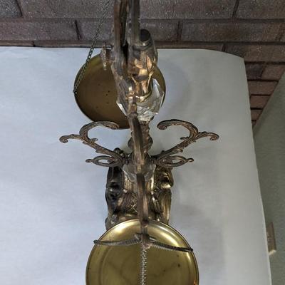 Hollywood Regency Mid Century Bronze Cast Metal and Glass Scale