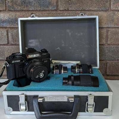 Minolta X-700 SLR Film Camera in Case with Extras!