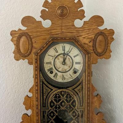 Antique E. Ingraham 8 Day Time & Strike Mantle/Parlor Clock