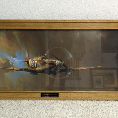 Spitfire by Barrie Clark Framed Lithograph 