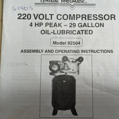 Central Pneumatic 29 Gallon Air Compressor