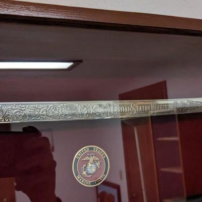 United State Marines Corps Framed Sword and Sheath
