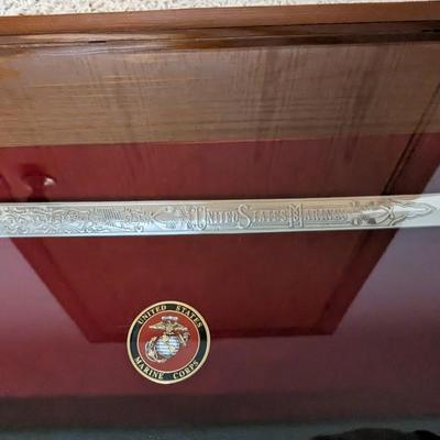 United State Marines Corps Framed Sword and Sheath