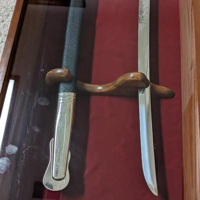 United State Marines Corps Framed Sword and Sheath