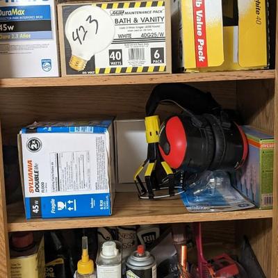 Contents of Cabinets in Wash Room