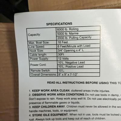 In Box 12V 2000 Electric Winch System