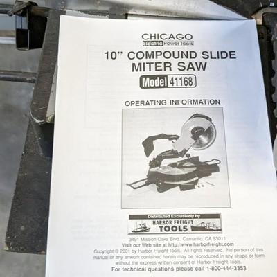 Chicago Electric 10" Compound Slide Miter Saw