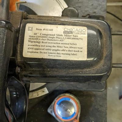 Chicago Electric 10" Compound Slide Miter Saw