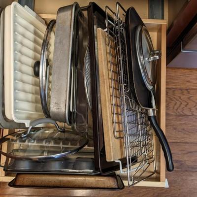 Contents of Lower Kitchen Cabinets (East)