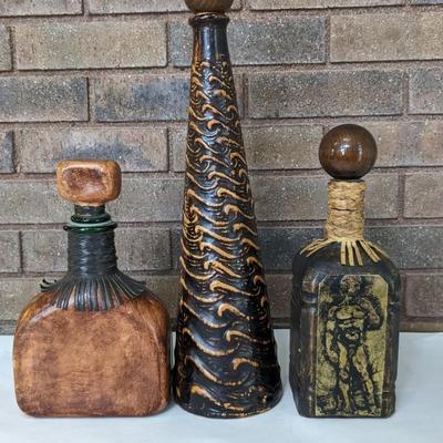 Decorative Decanters and Lead Crystal Ice Bucket 