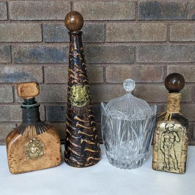 Decorative Decanters and Lead Crystal Ice Bucket 