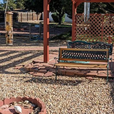 Garden Benches and Bird Feeders