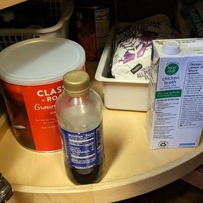 Contents of Lower Kitchen Cabinets (West)