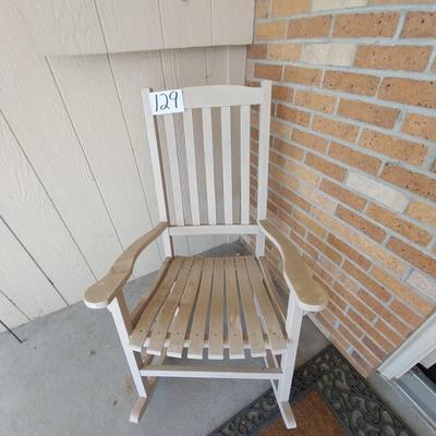 WOODEN ROCKING CHAIR AND METAL STAR