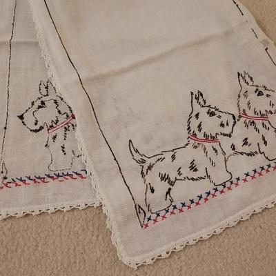 9: Vintage Linens- One with Little Scottie Dogs