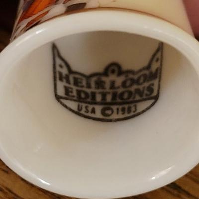 20: Handpainted China Thimbles and Printed Collector's Santa Thimble