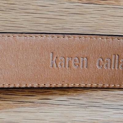 23: Karen Callan Leather Belt with Gold Buckle