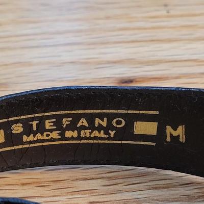 27: Black Stefano Belt with H Buckle
