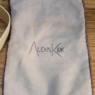 28: Alexis Kirk Cream Leather Belt with Gold & Cream Buckle